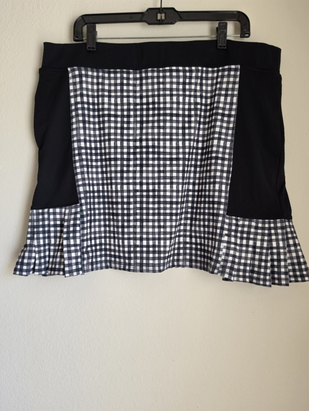 New Stella Parker Sport Black White Gingham Skort Size XL Golf Tennis